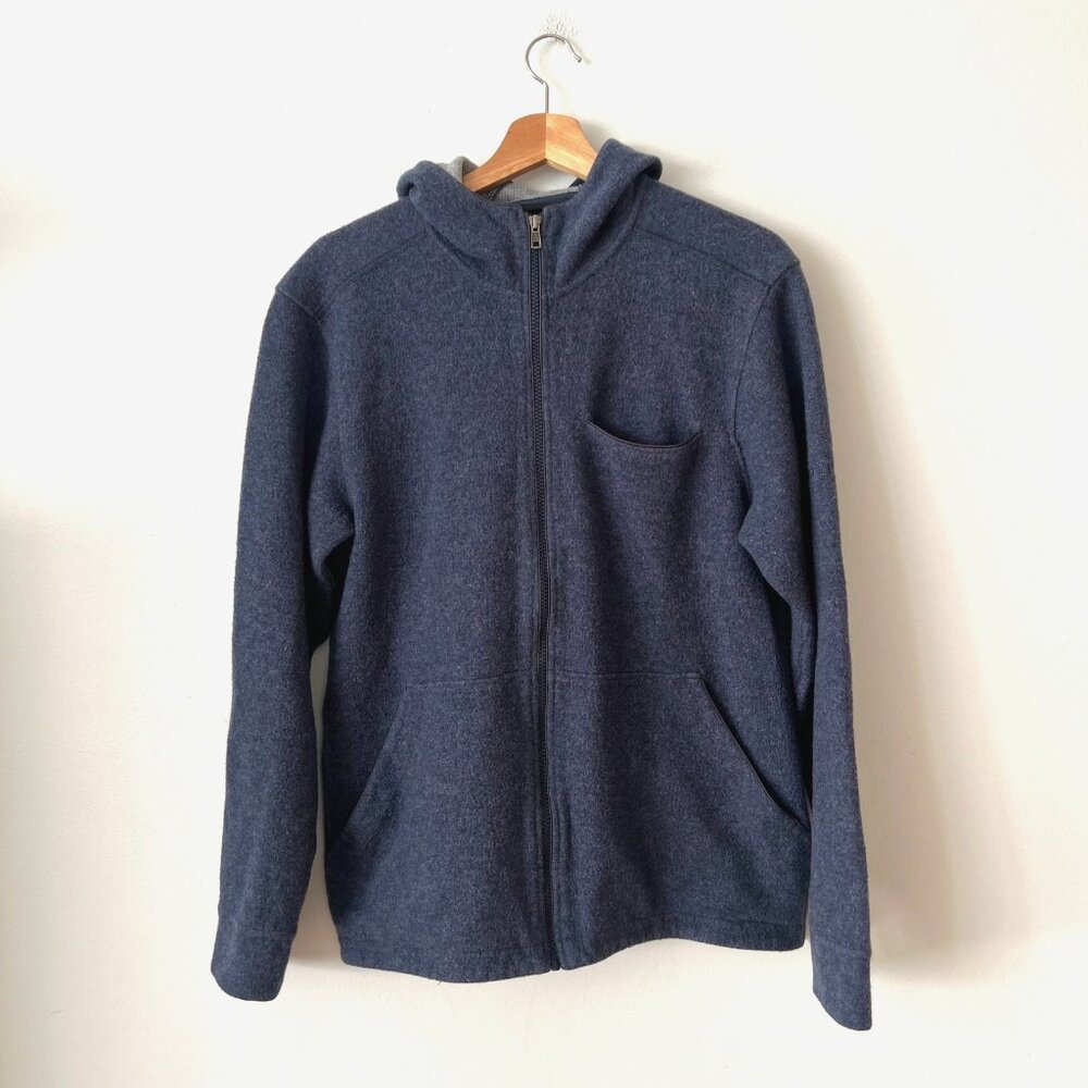 Marmot Ryerson Wool Fleece Blend Hooded Jacket Blue Men's Size Medium
